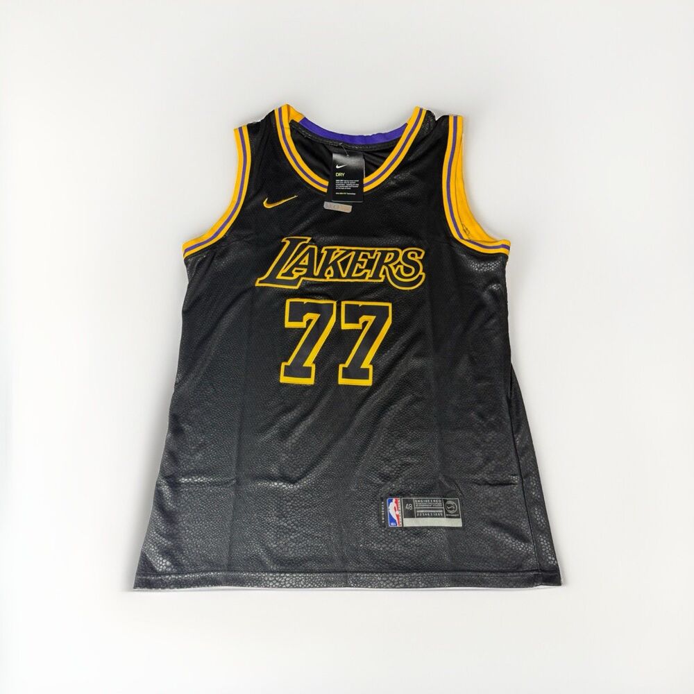 NWT Nike Luka Doncic #77 Los Angeles Lakers Black Swingman Jersey Size 48 Medium